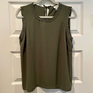 J Crew Olive Green Sleeveless Blouse